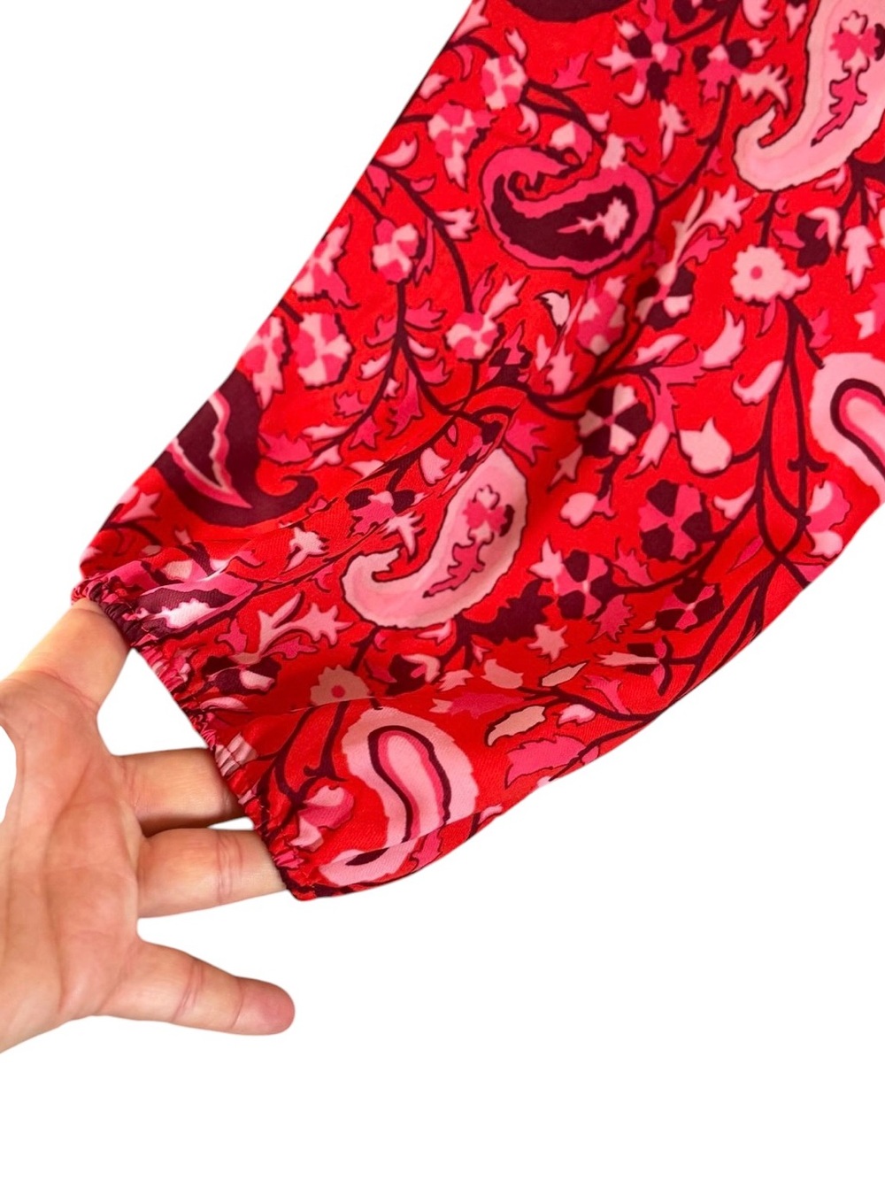 Liz Claiborne Red Paisley Scoop Neck Tunic - Picture 4 of 7